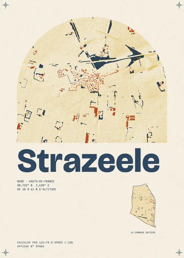 Affiche de Strazeele, calculée par 123-fr d'après l'IGN