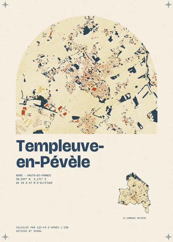 Affiche de Templeuve-en-Pévèle, calculée par 123-fr d'après l'IGN