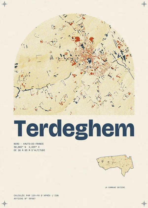 Affiche de Terdeghem, calculée par 123-fr d'après l'IGN
