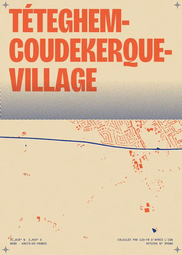 Affiche de Téteghem-Coudekerque-Village, calculée par 123-fr d'après l'IGN