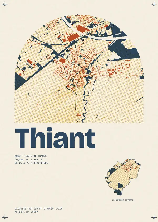 Affiche de Thiant, calculée par 123-fr d'après l'IGN