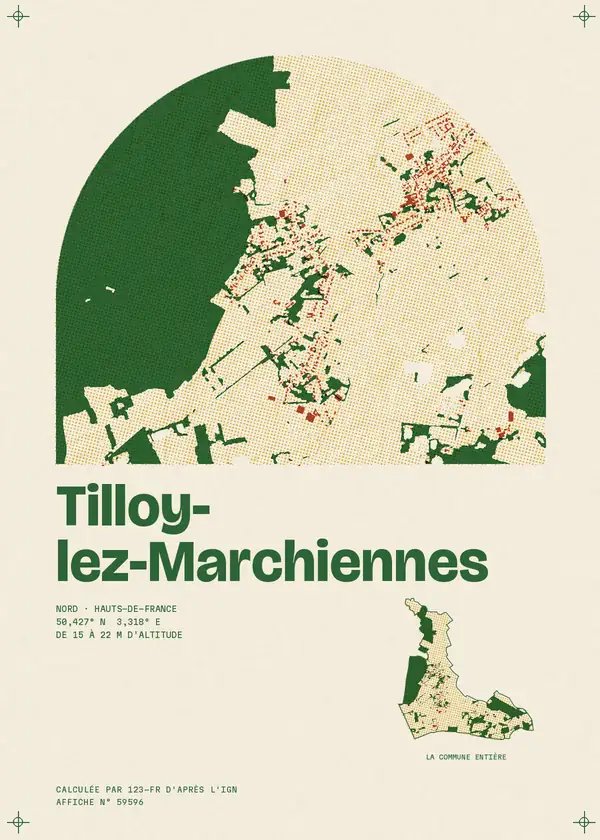 Affiche de Tilloy-lez-Marchiennes, calculée par 123-fr d'après l'IGN