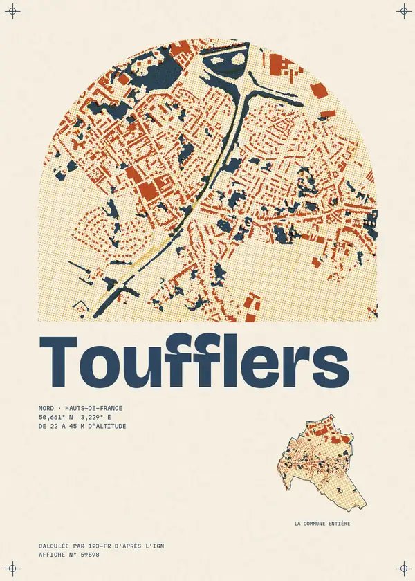 Affiche de Toufflers, calculée par 123-fr d'après l'IGN