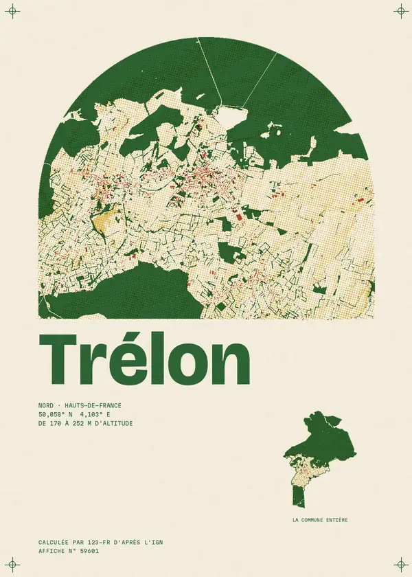 Affiche de Trélon, calculée par 123-fr d'après l'IGN