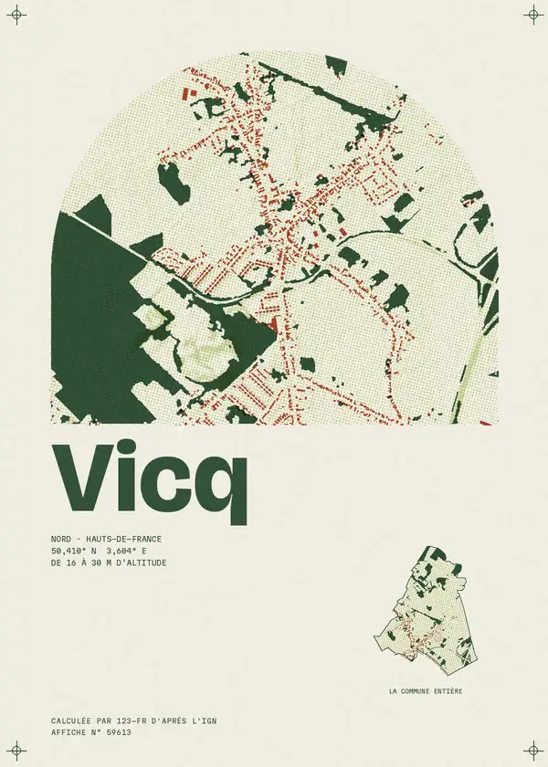 Affiche de Vicq, calculée par 123-fr d'après l'IGN