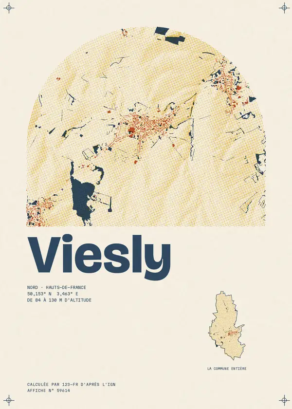 Affiche de Viesly, calculée par 123-fr d'après l'IGN
