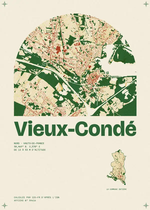 Affiche de Vieux-Condé, calculée par 123-fr d'après l'IGN