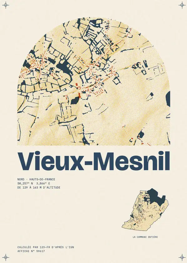 Affiche de Vieux-Mesnil, calculée par 123-fr d'après l'IGN