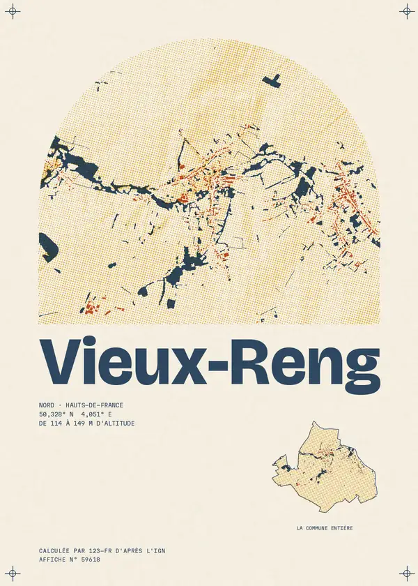 Affiche de Vieux-Reng, calculée par 123-fr d'après l'IGN