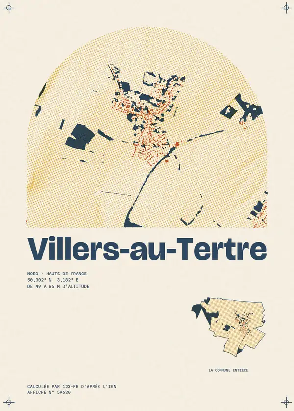 Affiche de Villers-au-Tertre, calculée par 123-fr d'après l'IGN