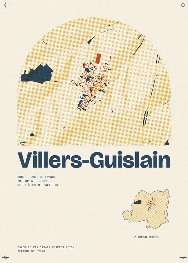 Affiche de Villers-Guislain, calculée par 123-fr d'après l'IGN