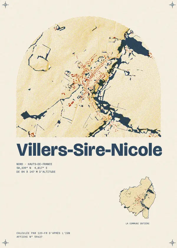 Affiche de Villers-Sire-Nicole, calculée par 123-fr d'après l'IGN