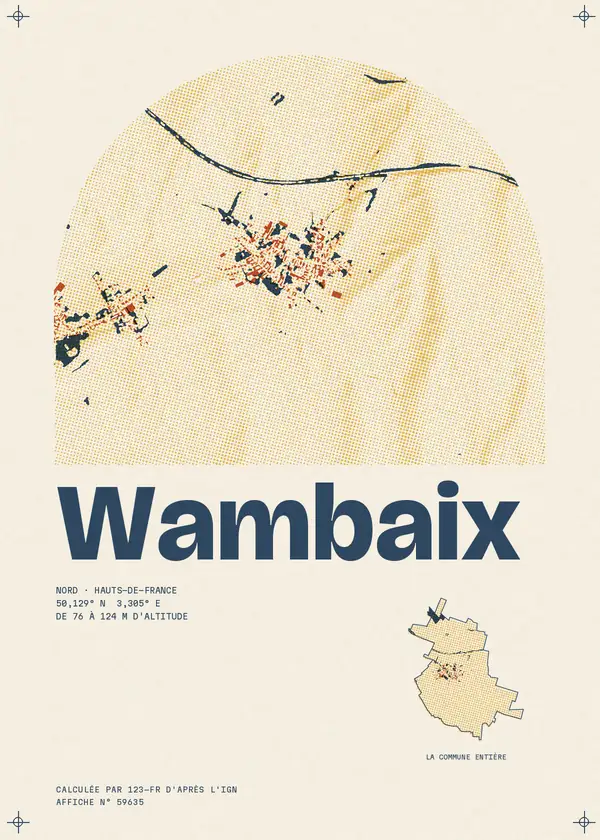 Affiche de Wambaix, calculée par 123-fr d'après l'IGN