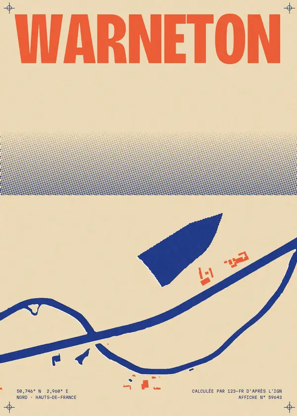Affiche de Warneton, calculée par 123-fr d'après l'IGN