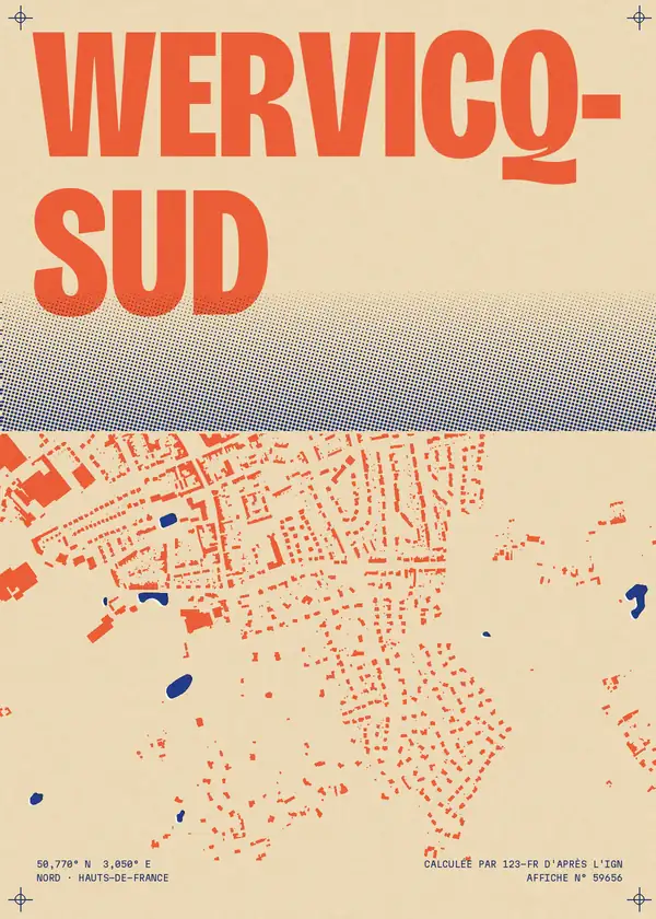 Affiche de Wervicq-Sud, calculée par 123-fr d'après l'IGN
