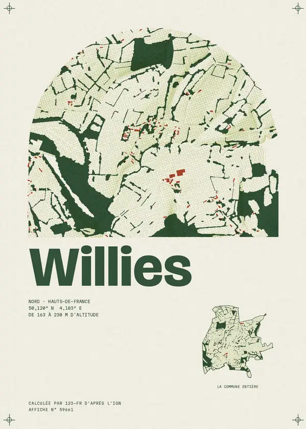 Affiche de Willies, calculée par 123-fr d'après l'IGN