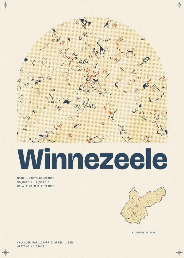Affiche de Winnezeele, calculée par 123-fr d'après l'IGN