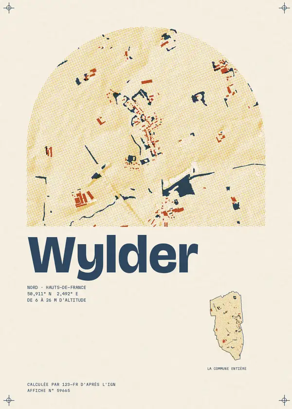 Affiche de Wylder, calculée par 123-fr d'après l'IGN