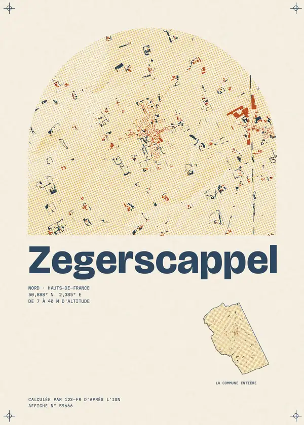 Affiche de Zegerscappel, calculée par 123-fr d'après l'IGN