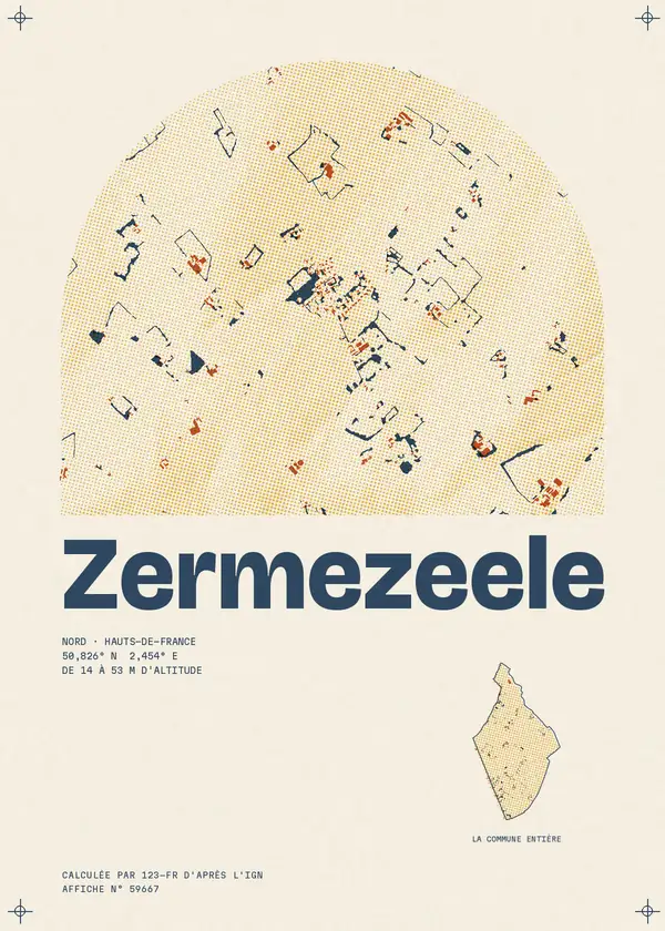 Affiche de Zermezeele, calculée par 123-fr d'après l'IGN