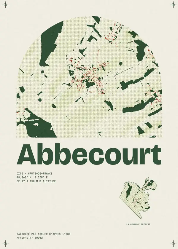 Affiche de Abbecourt, calculée par 123-fr d'après l'IGN