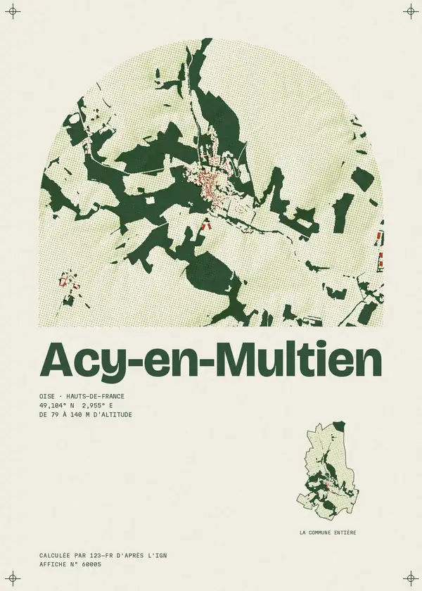 Affiche de Acy-en-Multien, calculée par 123-fr d'après l'IGN