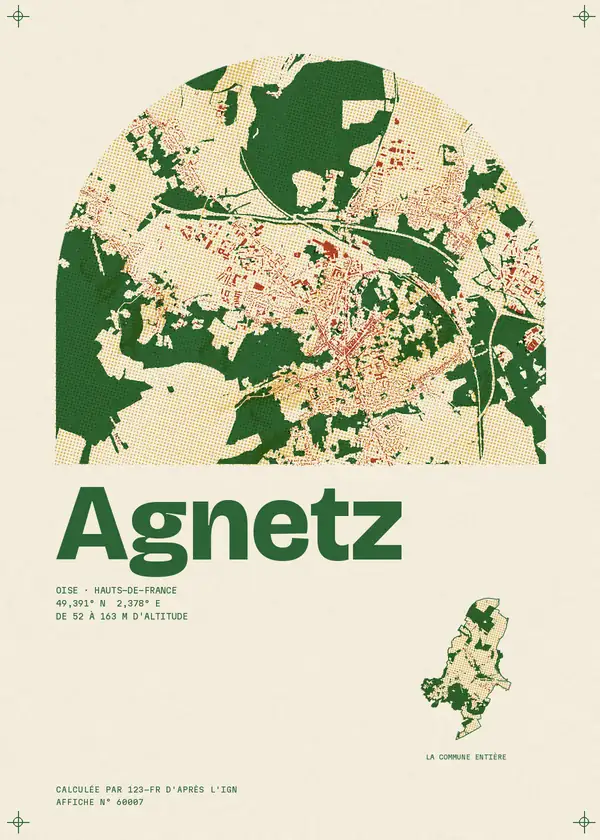 Affiche de Agnetz, calculée par 123-fr d'après l'IGN