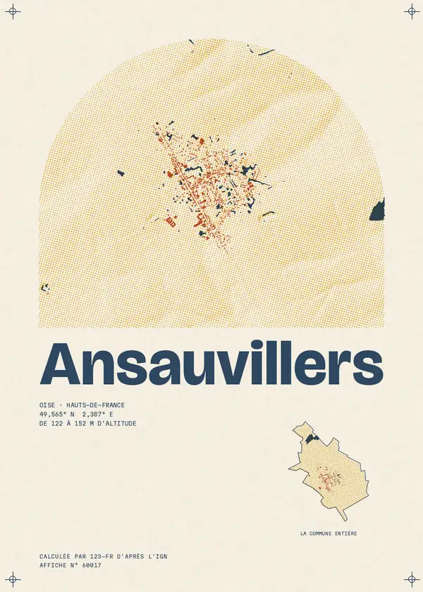 Affiche de Ansauvillers, calculée par 123-fr d'après l'IGN