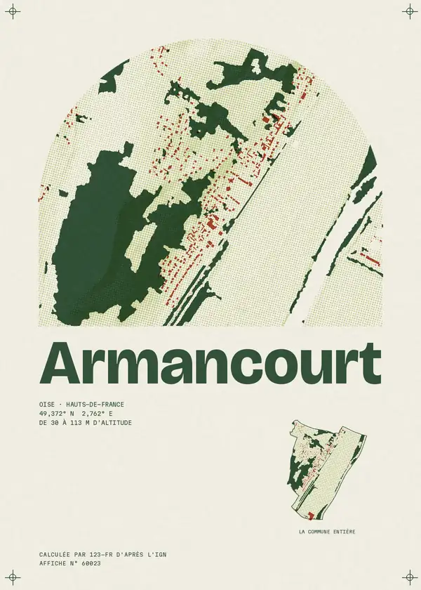 Affiche de Armancourt, calculée par 123-fr d'après l'IGN