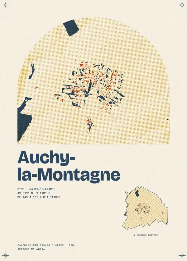 Affiche de Auchy-la-Montagne, calculée par 123-fr d'après l'IGN