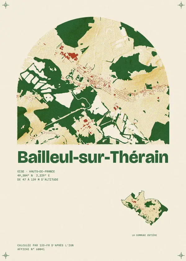 Affiche de Bailleul-sur-Thérain, calculée par 123-fr d'après l'IGN