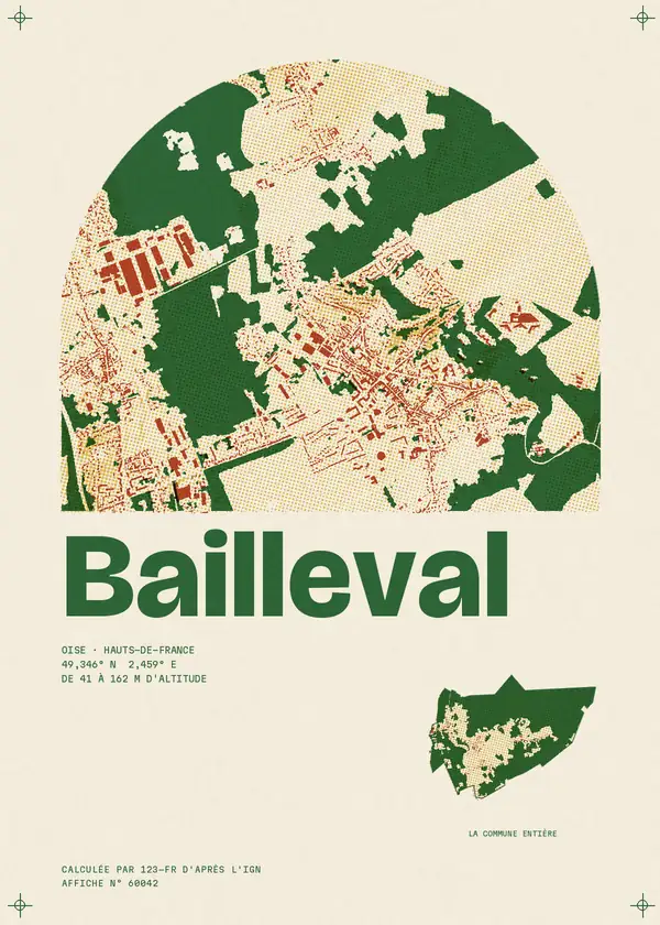 Affiche de Bailleval, calculée par 123-fr d'après l'IGN