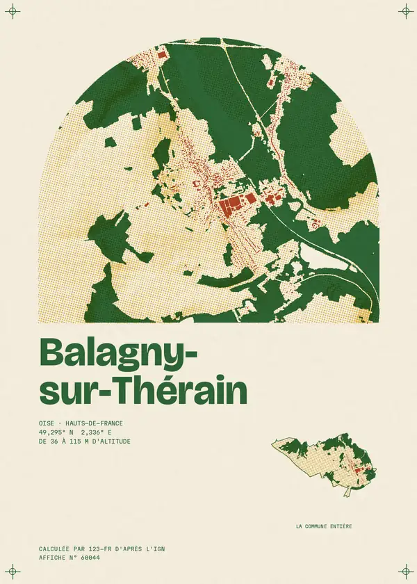 Affiche de Balagny-sur-Thérain, calculée par 123-fr d'après l'IGN