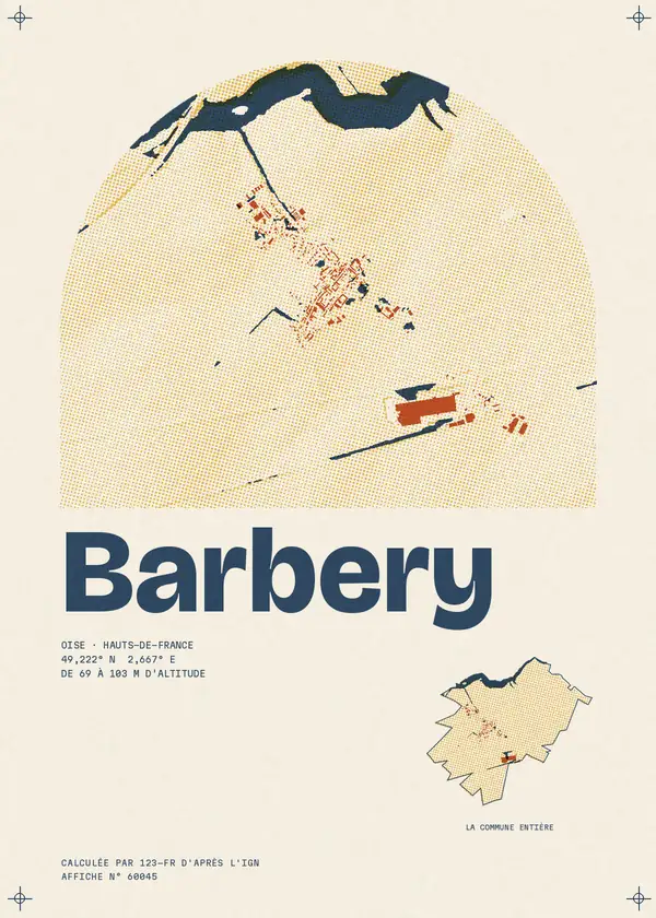 Affiche de Barbery, calculée par 123-fr d'après l'IGN