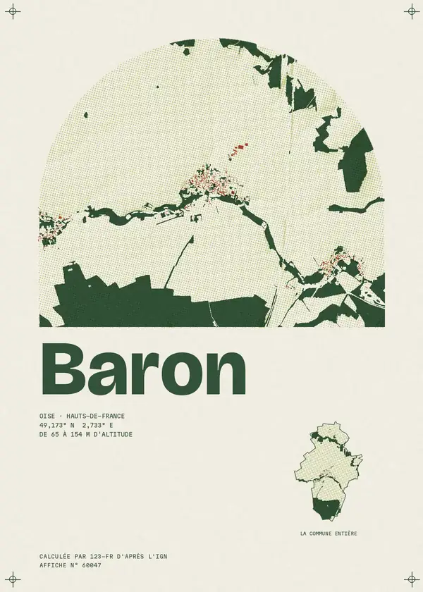 Affiche de Baron, calculée par 123-fr d'après l'IGN