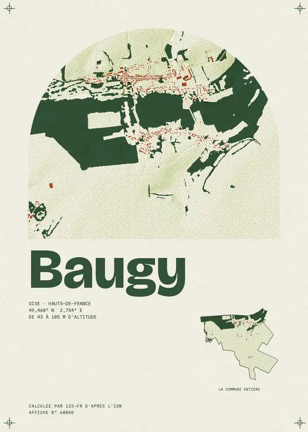 Affiche de Baugy, calculée par 123-fr d'après l'IGN