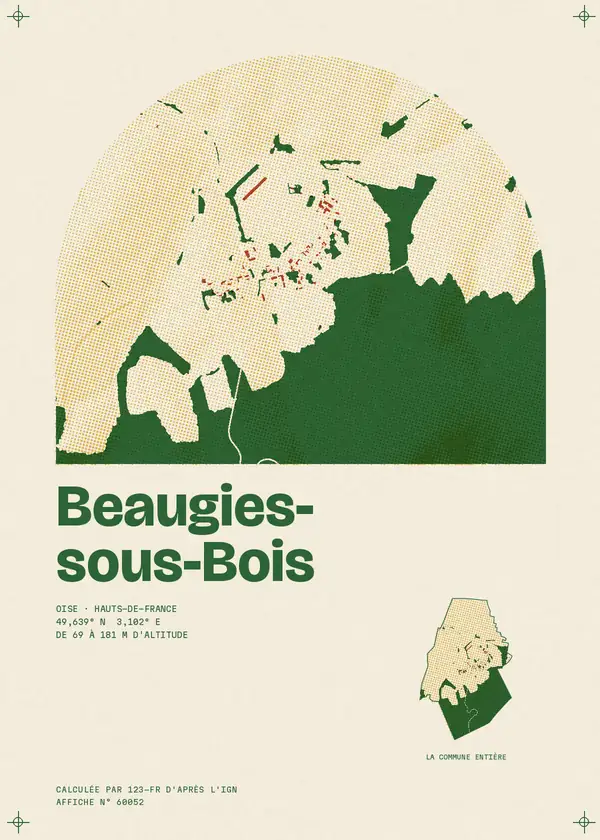 Affiche de Beaugies-sous-Bois, calculée par 123-fr d'après l'IGN