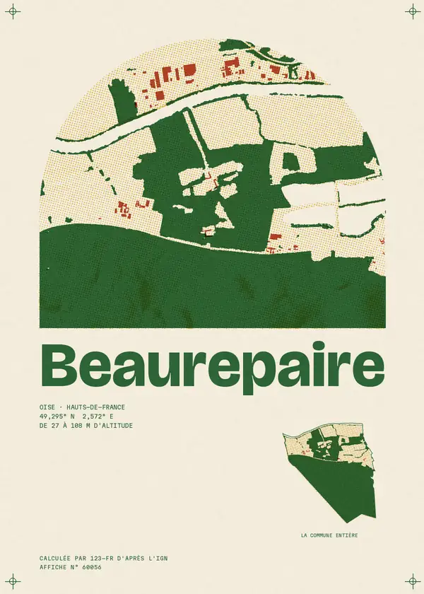 Affiche de Beaurepaire, calculée par 123-fr d'après l'IGN