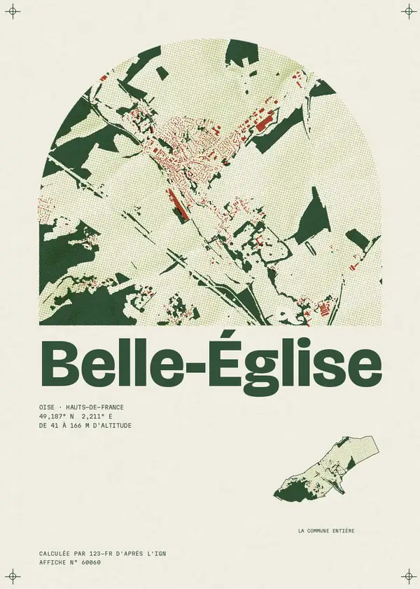 Affiche de Belle-Église, calculée par 123-fr d'après l'IGN