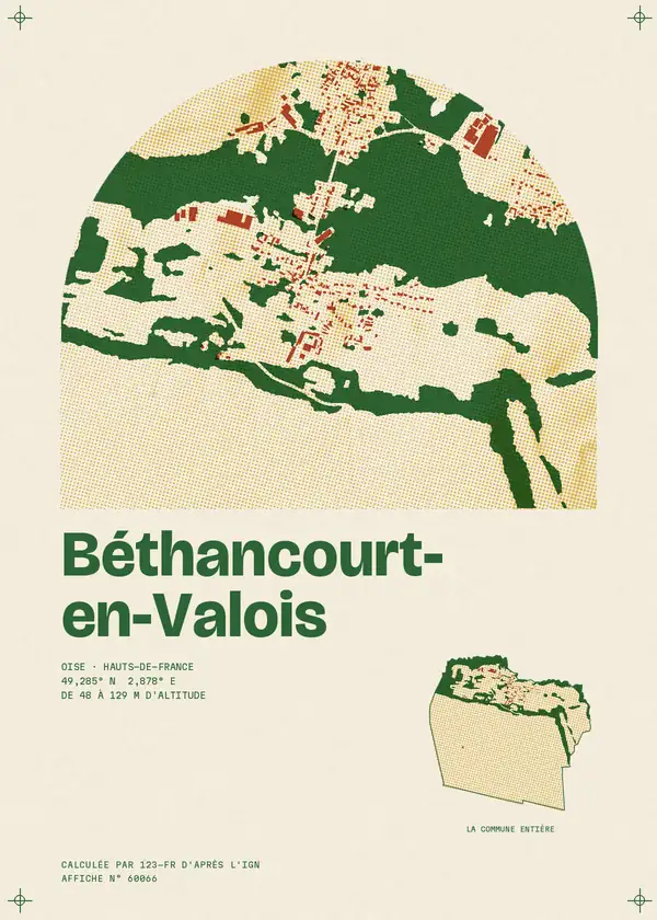 Affiche de Béthancourt-en-Valois, calculée par 123-fr d'après l'IGN