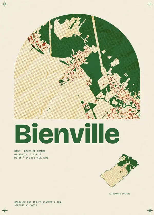 Affiche de Bienville, calculée par 123-fr d'après l'IGN