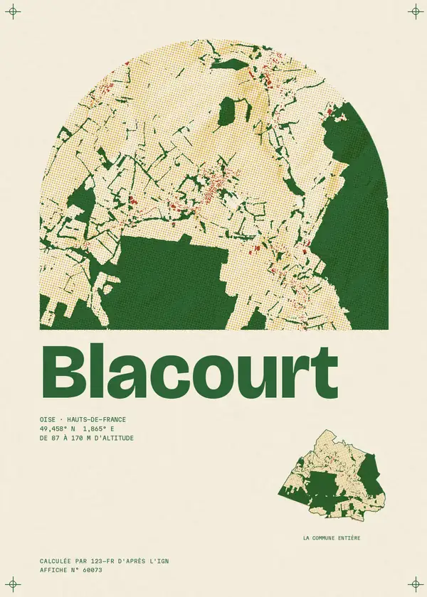 Affiche de Blacourt, calculée par 123-fr d'après l'IGN