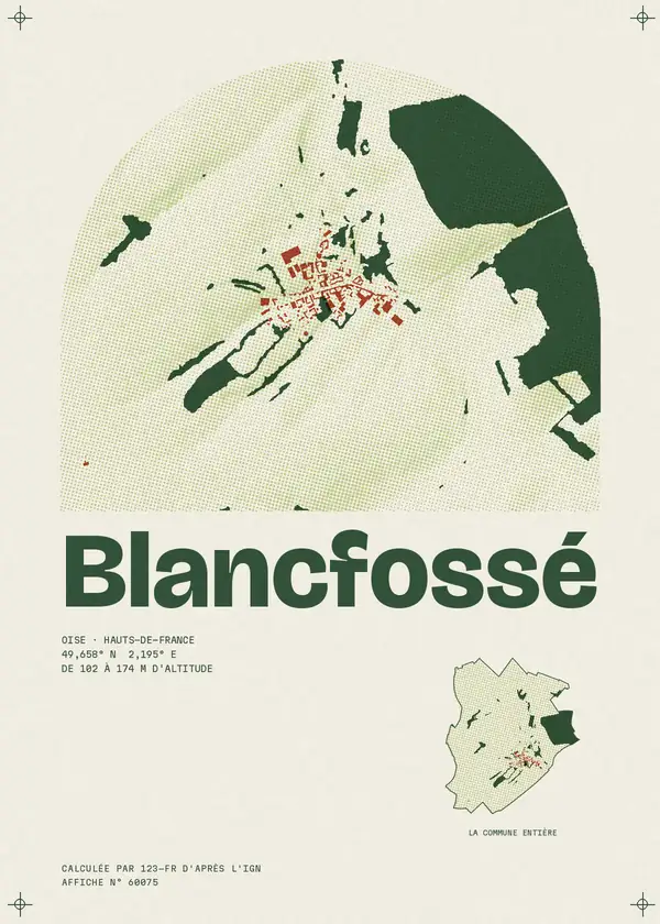 Affiche de Blancfossé, calculée par 123-fr d'après l'IGN