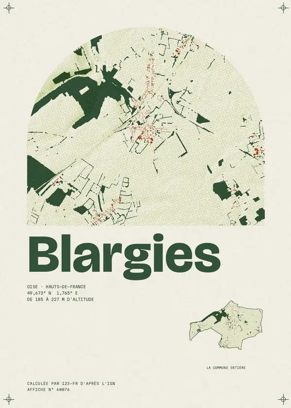 Affiche de Blargies, calculée par 123-fr d'après l'IGN