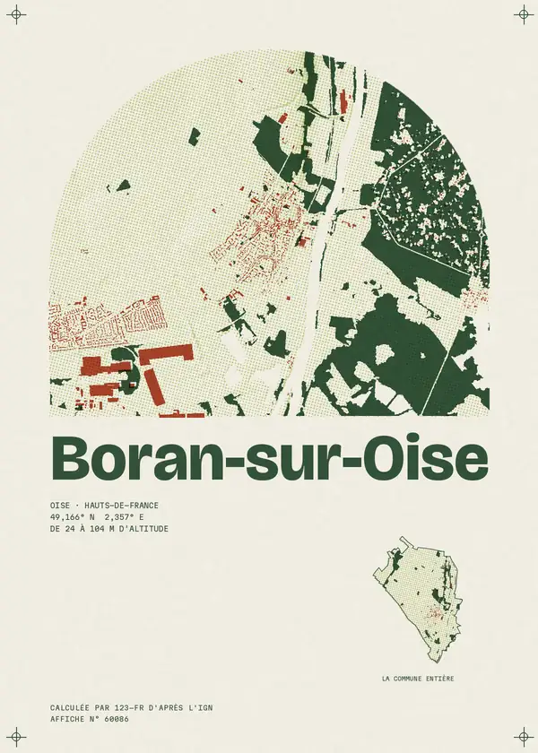 Affiche de Boran-sur-Oise, calculée par 123-fr d'après l'IGN