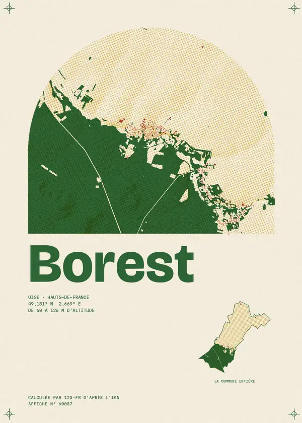 Affiche de Borest, calculée par 123-fr d'après l'IGN