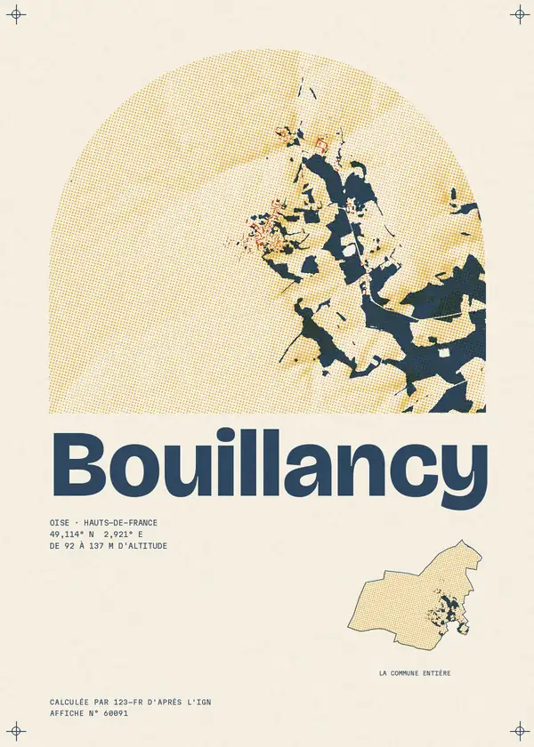 Affiche de Bouillancy, calculée par 123-fr d'après l'IGN