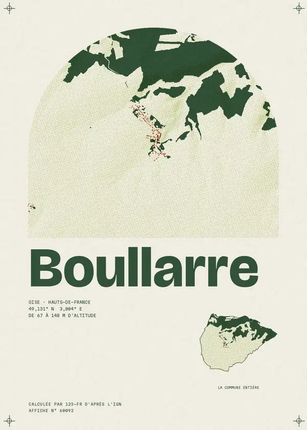 Affiche de Boullarre, calculée par 123-fr d'après l'IGN