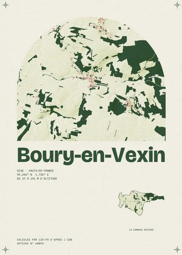 Affiche de Boury-en-Vexin, calculée par 123-fr d'après l'IGN