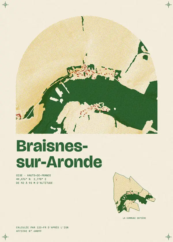 Affiche de Braisnes-sur-Aronde, calculée par 123-fr d'après l'IGN